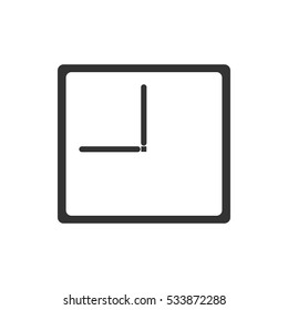 Time icon flat. Illustration isolated on white background. Vector grey sign symbol