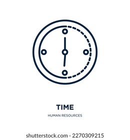 time icon from human resources collection. Thin linear time, second, clock outline icon isolated on white background. Line vector time sign, symbol for web and mobile