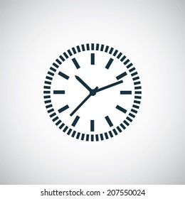 time icon, isolated, black on the white background. Vector