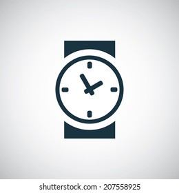 time icon, isolated, black on the white background. Vector