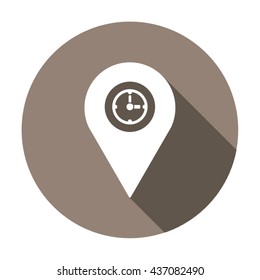 Time  icon,  isolated. Flat  design.