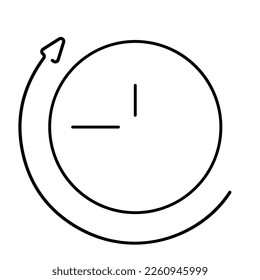 time icon isolated on white background, vector illustration.