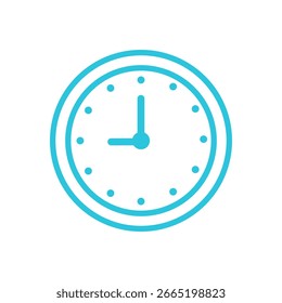 Time icon. Isolated on white. Blue icon