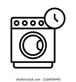 Time Icon. Line Art Style Design Isolated On White Background