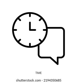 time icon. Line Art Style Design Isolated On White Background