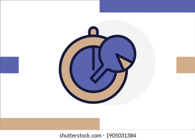  Time icon line filled color concept related Table Tennis and Sport elements. Ping pong game Related.