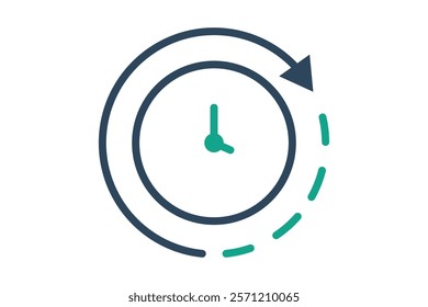 Time icon. line icon style. icon related to time and date. time elements vector illustration