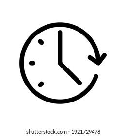 icono de tiempo o logotipo símbolo de signo aislado ilustración vectorial - iconos vectoriales de estilo negro de alta calidad
