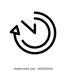 icono de tiempo o logotipo símbolo de signo aislado ilustración vectorial - iconos vectoriales de estilo negro de alta calidad
