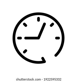 icono de tiempo o logotipo símbolo de signo aislado ilustración vectorial - iconos vectoriales de estilo negro de alta calidad
