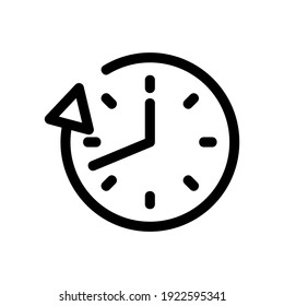 icono de tiempo o logotipo símbolo de signo aislado ilustración vectorial - iconos vectoriales de estilo negro de alta calidad
