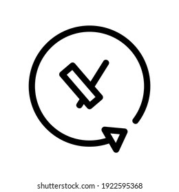 icono de tiempo o logotipo símbolo de signo aislado ilustración vectorial - iconos vectoriales de estilo negro de alta calidad
