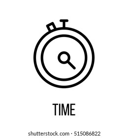 Time icon or logo in modern line style. High quality black outline pictogram for web site design and mobile apps. Vector illustration on a white background. 