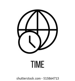 Time icon or logo in modern line style. High quality black outline pictogram for web site design and mobile apps. Vector illustration on a white background. 