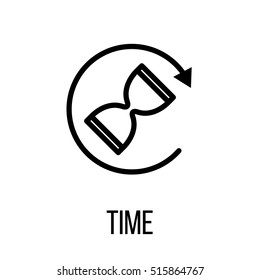 Time icon or logo in modern line style. High quality black outline pictogram for web site design and mobile apps. Vector illustration on a white background. 
