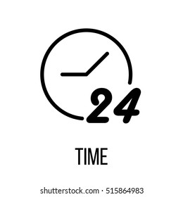 Time icon or logo in modern line style. High quality black outline pictogram for web site design and mobile apps. Vector illustration on a white background. 