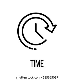 Time icon or logo in modern line style. High quality black outline pictogram for web site design and mobile apps. Vector illustration on a white background. 