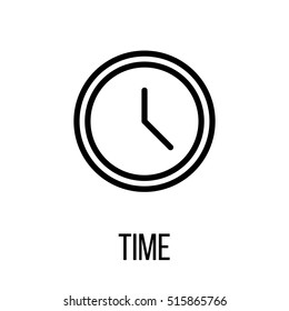 Time icon or logo in modern line style. High quality black outline pictogram for web site design and mobile apps. Vector illustration on a white background. 