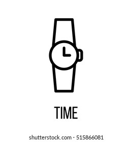 Time icon or logo in modern line style. High quality black outline pictogram for web site design and mobile apps. Vector illustration on a white background. 
