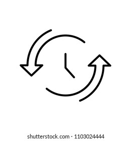 Time icon in modern line style. Time logo. Clock with arrows vector icon