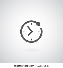 Time icon on gray background 