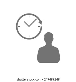 Time icon on gray background people office