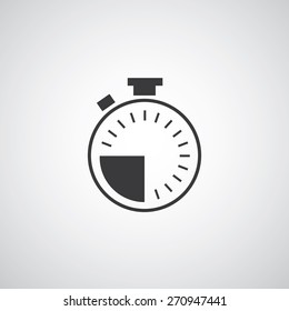 Time icon on gray background 