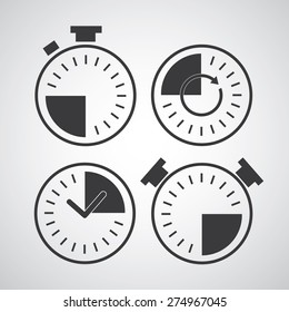 Time icon on gray background 