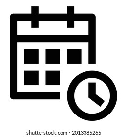 Zeitsymbol auf weißem Hintergrund.