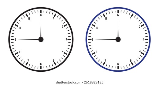 Time icon outline collection for web design. Clock icon Flat vector  outline.