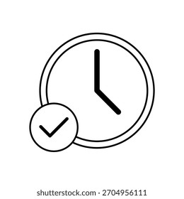 Icono de tiempo Esquema editable Línea de trazo EPS.