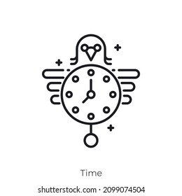 Time icon. Outline style icon design isolated on white background