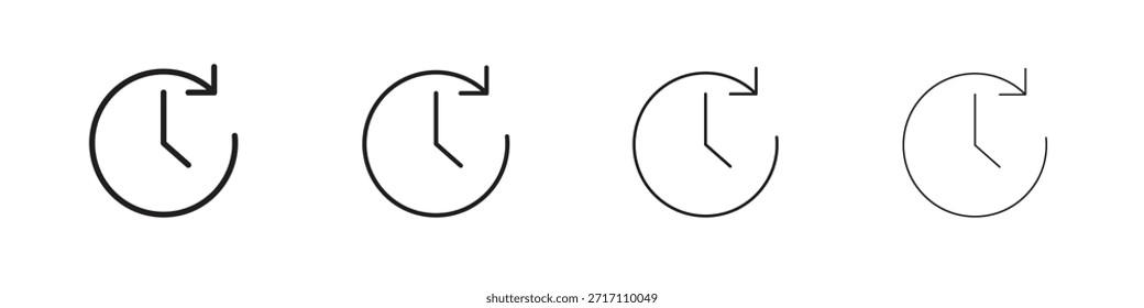 Símbolo de contorno de icono de tiempo. Colección de trazo editable.