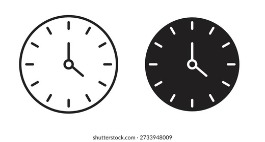 Time icon outline vector Thin line. flat vector simple elements.