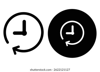 Time icon, Past time line icon, Stopwatch timer icon collection vector illustration symbol. 