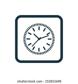 time icon Rounded squares button, on white background 