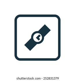 Time icon Rounded squares button, on white background Time icon Rounded squares button, on white background