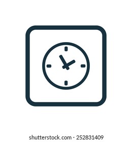 Time icon Rounded squares button, on white background 