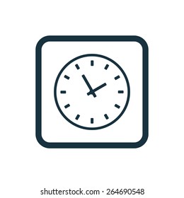 Time icon Rounded squares button, on white background 