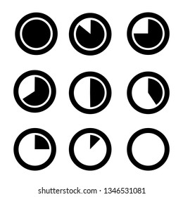 time icon set. clock collection. flat design vector.