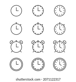 Time icon set. Clock vector icons