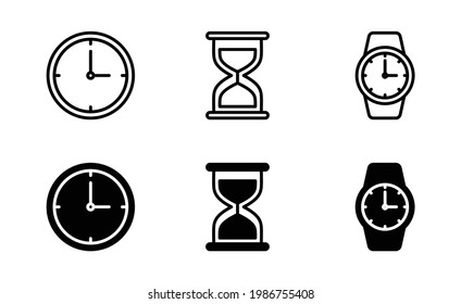 Time icon set, Clock icon for web