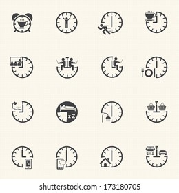 Time Icon Set, Daily Routine