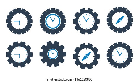 Time Icon set. Flat style vector EPS.