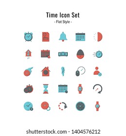time icon set. time icons vector. flat icon style design