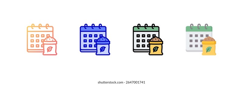 Time Icon set multiple style collection