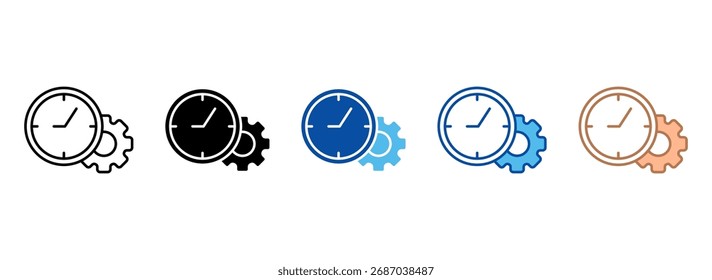 Time Icon Set Multiple Style Collection