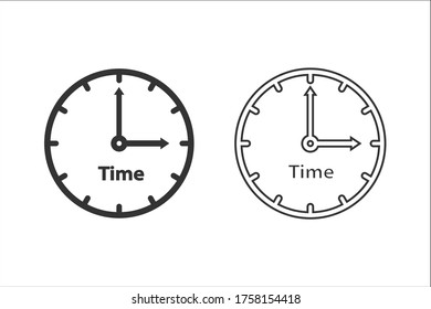 Time icon set on white. Vector illustration
