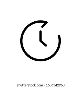 Time Icon Set. Outline Style Editable Vector Logo Icon Template.