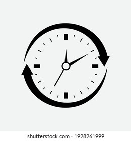 Símbolo y vector de conjunto de iconos de tiempo,Se puede usar para web, impresión y móvil